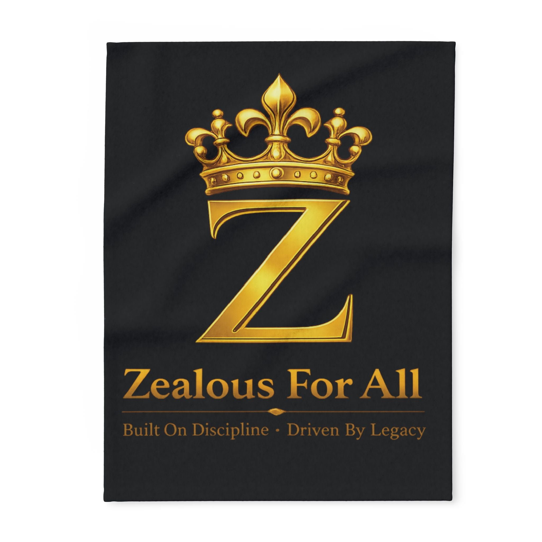 ZFA Throw Blanket — Black Arctic Fleece Blanket Printify