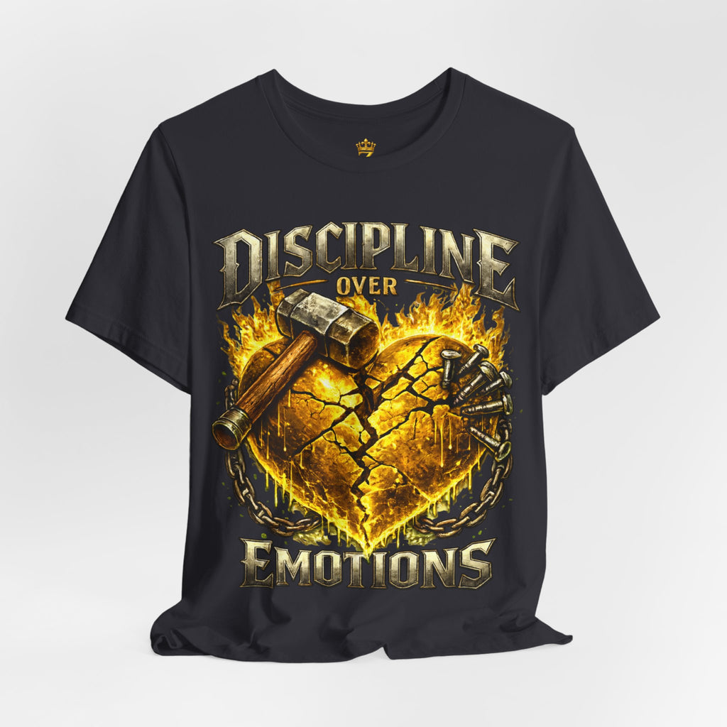 Discipline Over Emotions Premium Graphic T-Shirt (Gold Heart) Printify