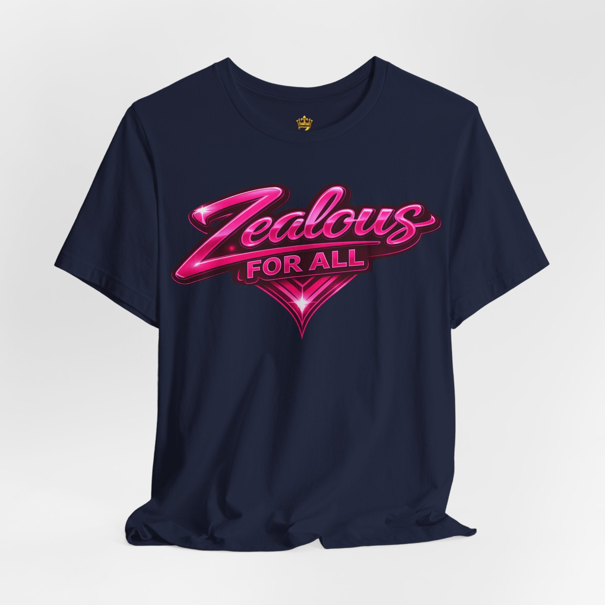 Zealous For All Graphic T-Shirt (Hot Pink Logo) Printify
