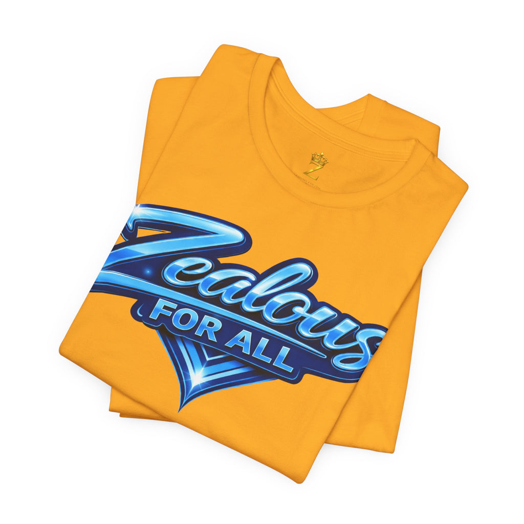 Zealous For All Graphic T-Shirt (Blue Logo) Printify