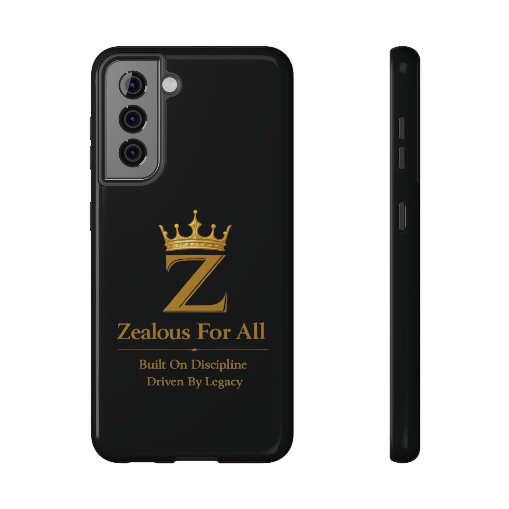 Phone Case — "Zealous For All" Gold Crown Impact-Resistant Case Printify