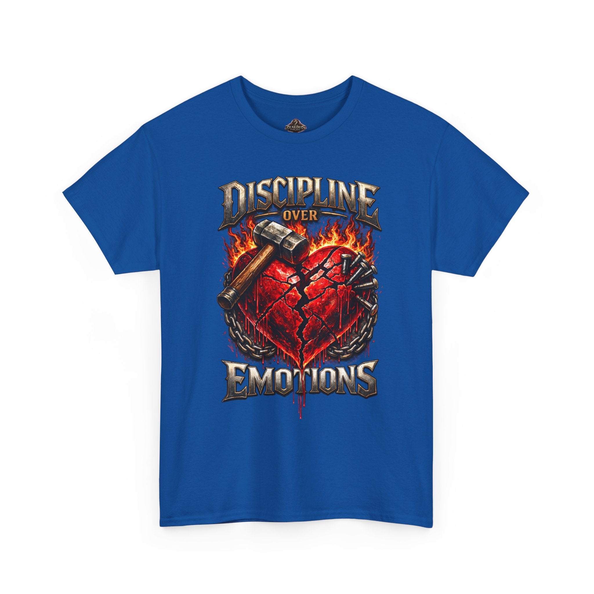 Discipline Over Emotions Graphic T-Shirt (Red Heart) Printify