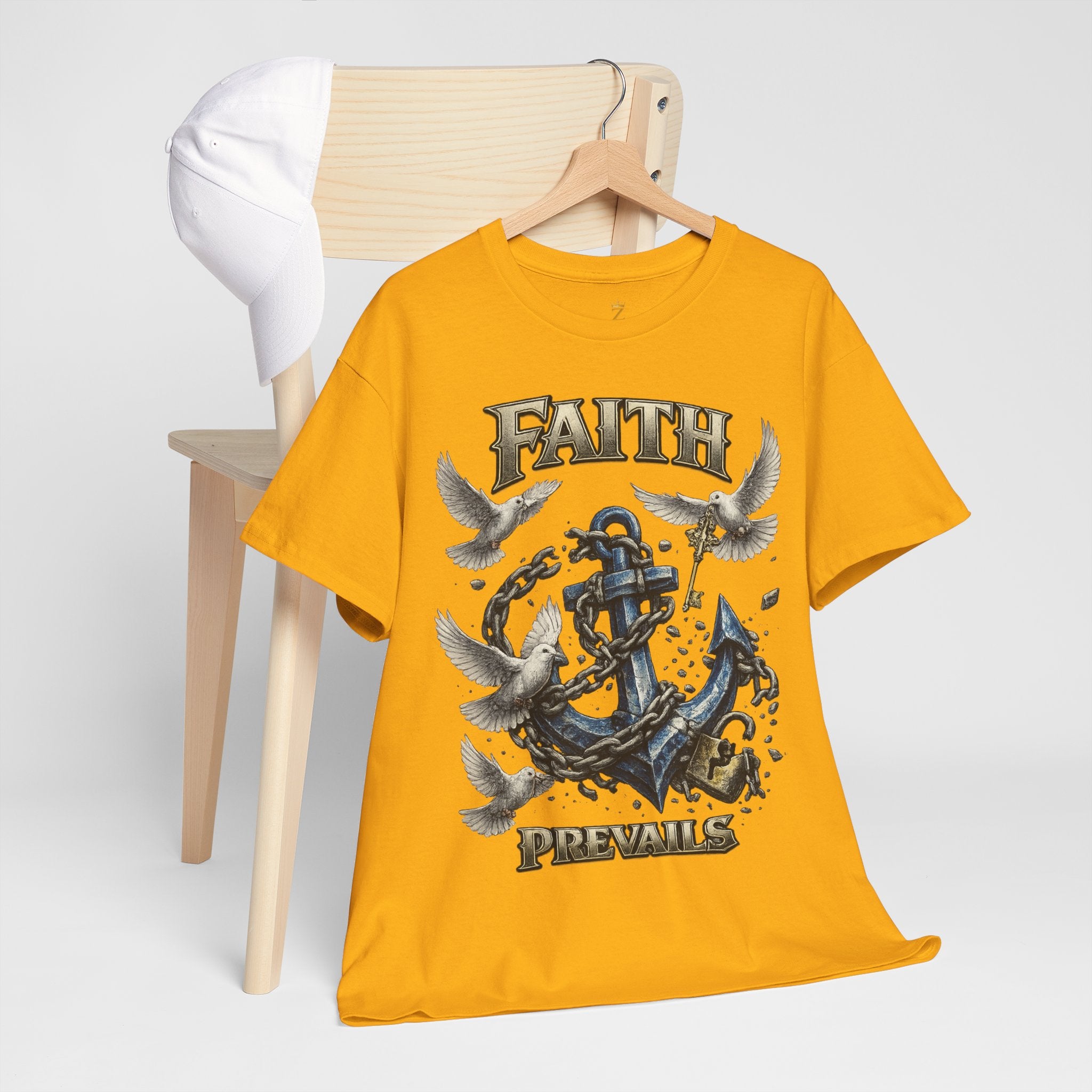 Adult Faith Prevails T‑Shirt (Blue Anchor) Printify