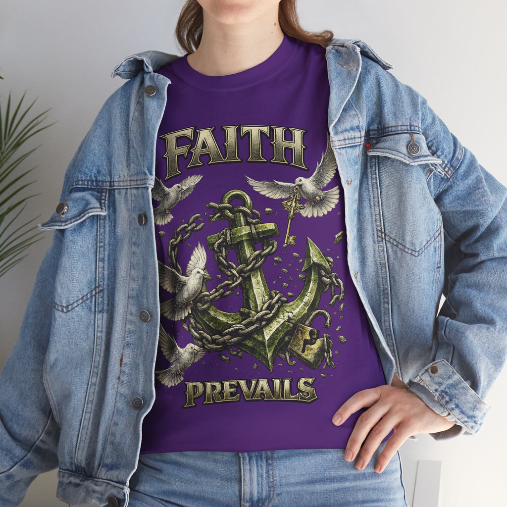 Adult Faith Prevails Anchor T-Shirt (Green Anchor) Printify