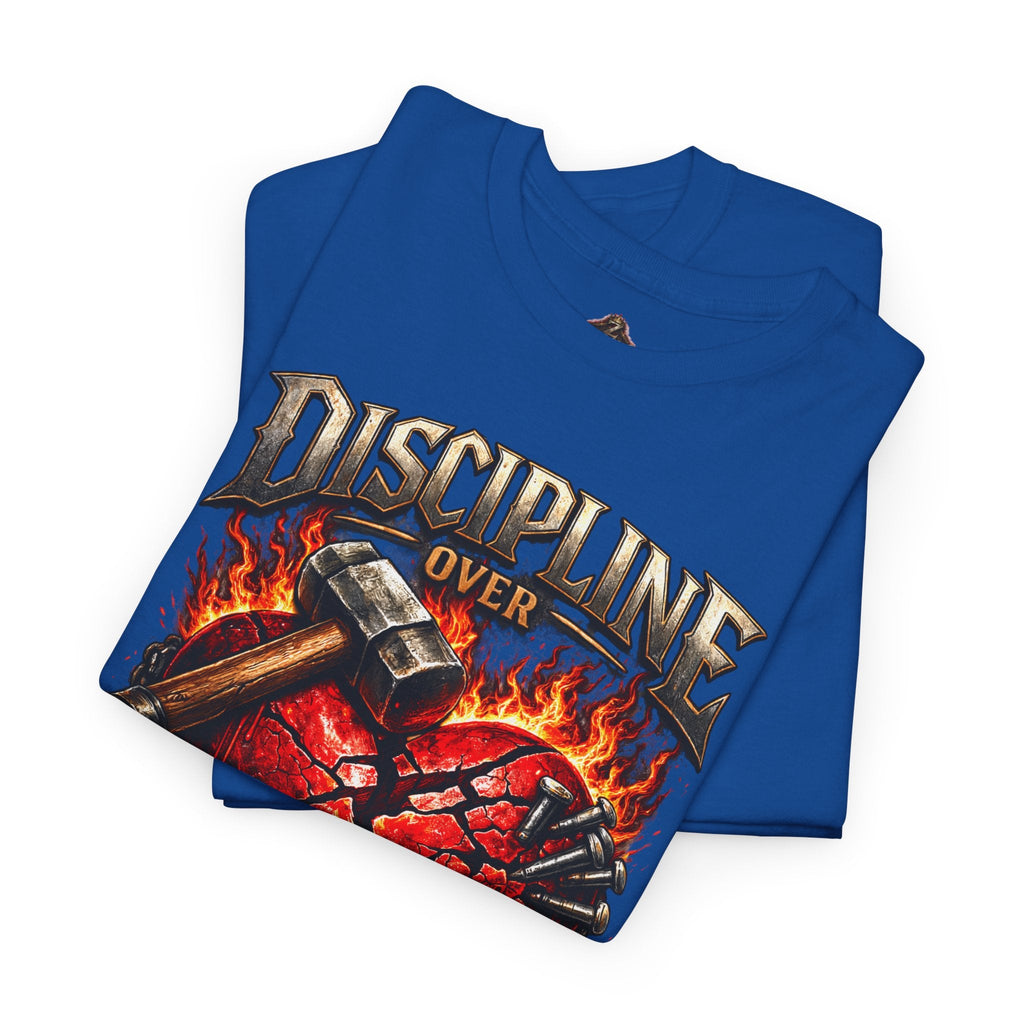 Discipline Over Emotions Graphic T-Shirt (Red Heart) Printify