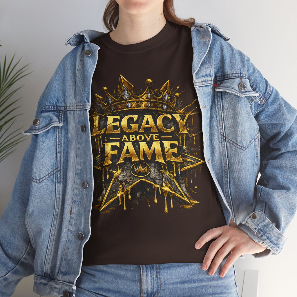 Adult Legacy Above Fame Graphic T-Shirt (Gold Drip) - Zealous For All