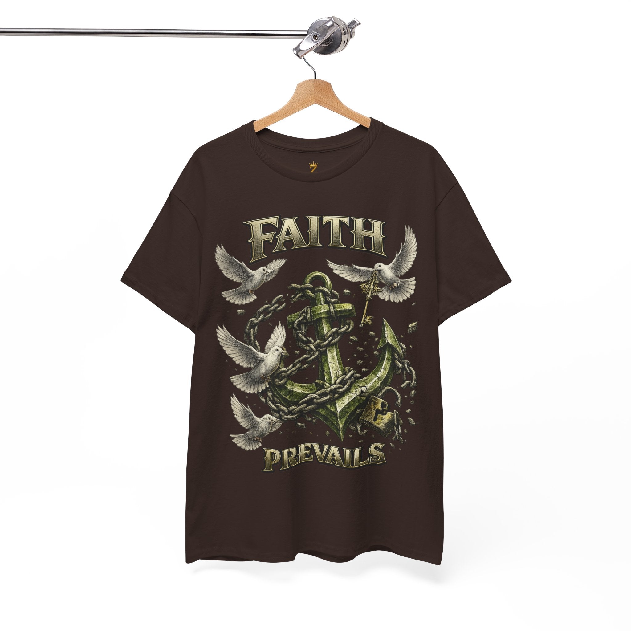 Adult Faith Prevails Anchor T-Shirt (Green Anchor) Printify
