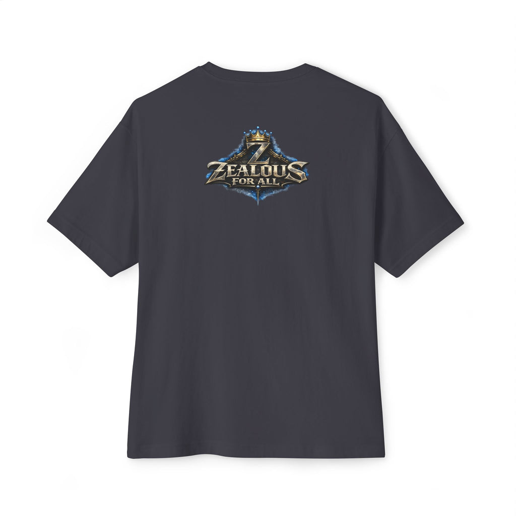 Adult *Oversized* Discipline Over Emotions Graphic T-Shirt (Blue Heart) - Zealous For All