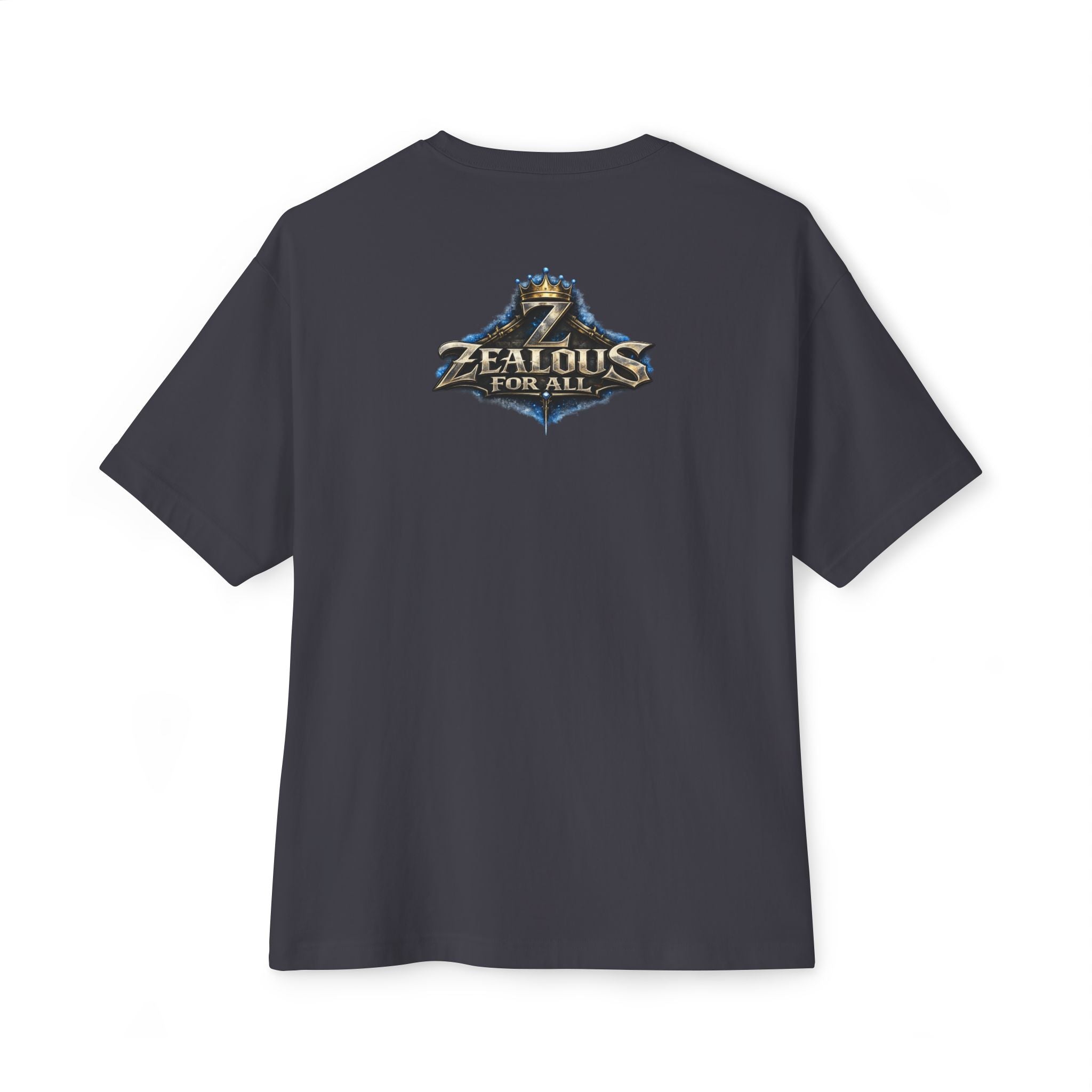 Adult *Oversized* Discipline Over Emotions Graphic T-Shirt (Blue Heart) - Zealous For All
