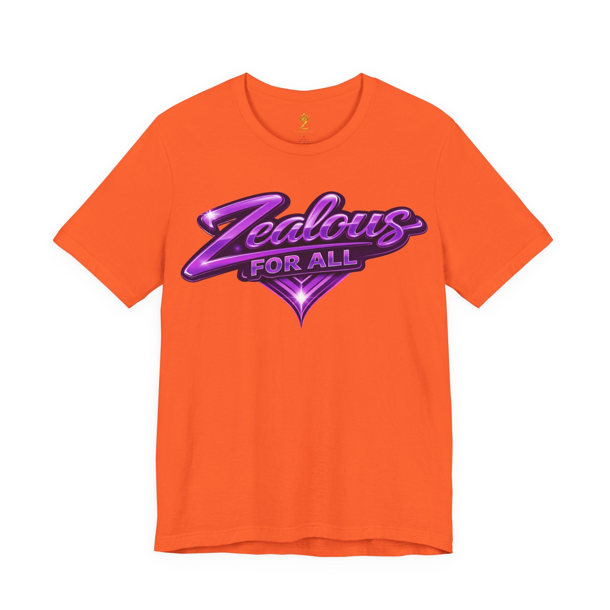 Zealous For All Graphic T-Shirt (Purple Logo) Printify