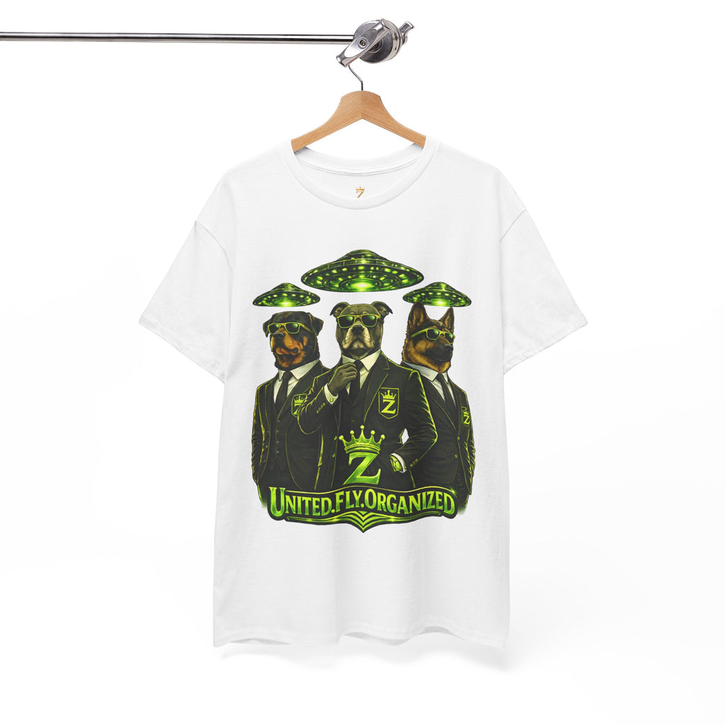 Adult "United. Fly. Organized." Graphic Tee (Lime Green) Printify