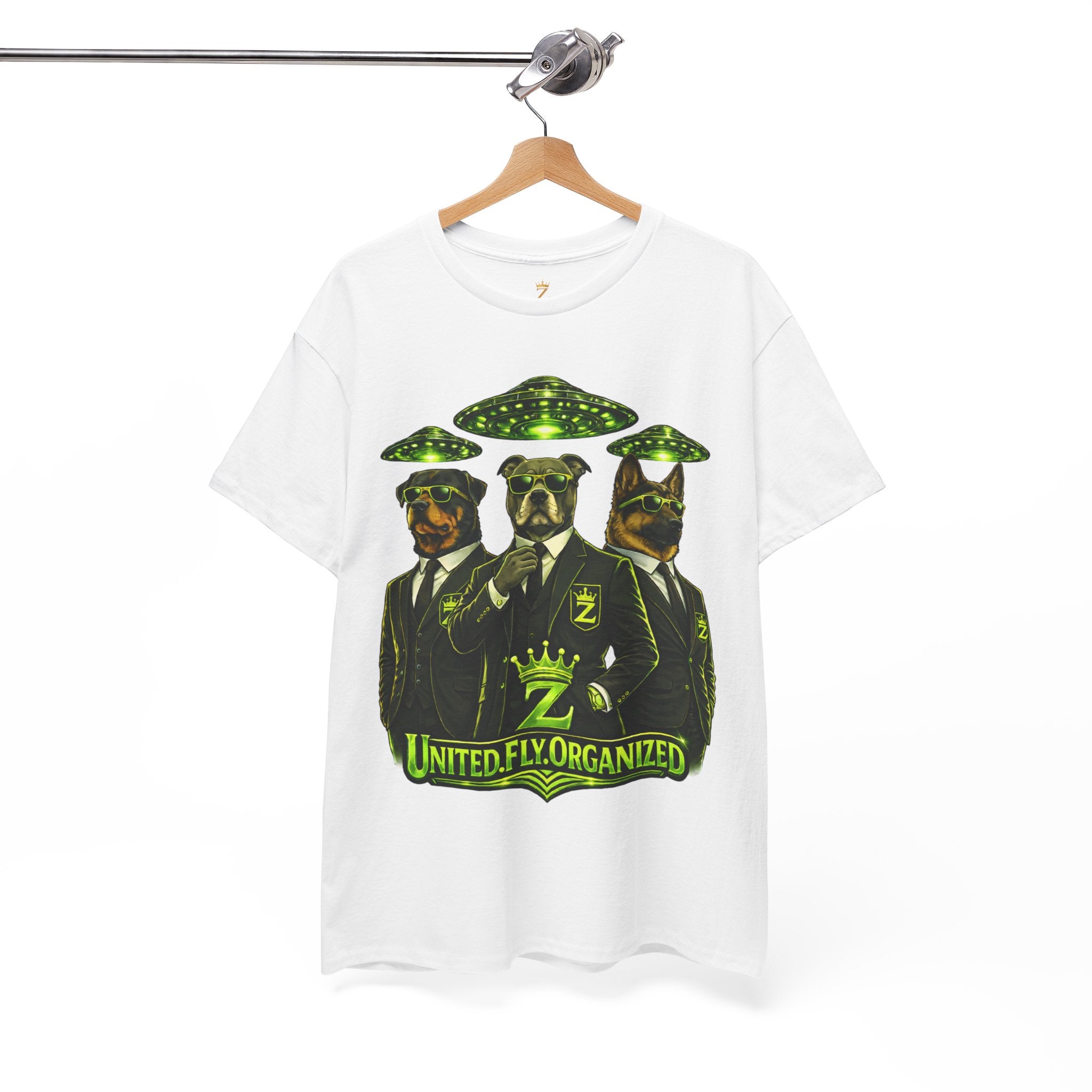 Adult "United. Fly. Organized." Graphic Tee (Lime Green) Printify