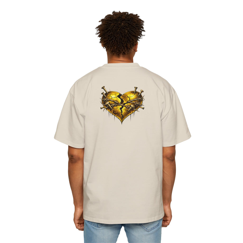 Oversized Discipline Over Emotions Graphic Tee (Gold Heart) Printify