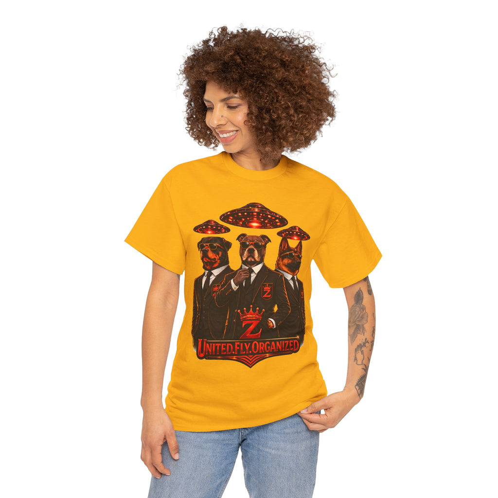 Adult "United. Fly. Organized." Graphic Tee (Red) Printify