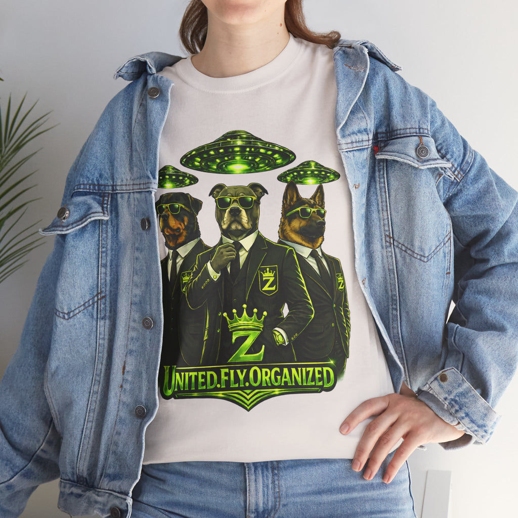 Adult "United. Fly. Organized." Graphic Tee (Lime Green) Printify