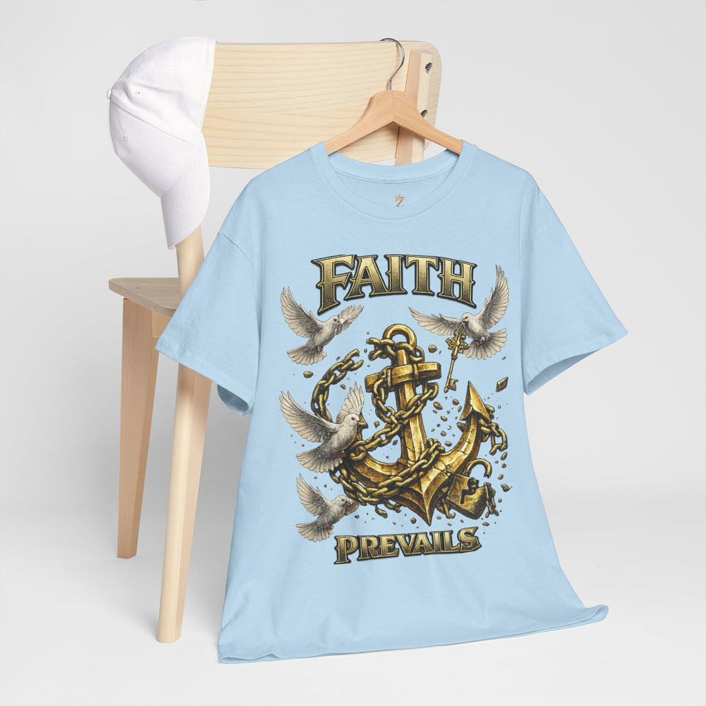 Adult Faith Prevails Anchor T-Shirt (Gold Anchor) Printify