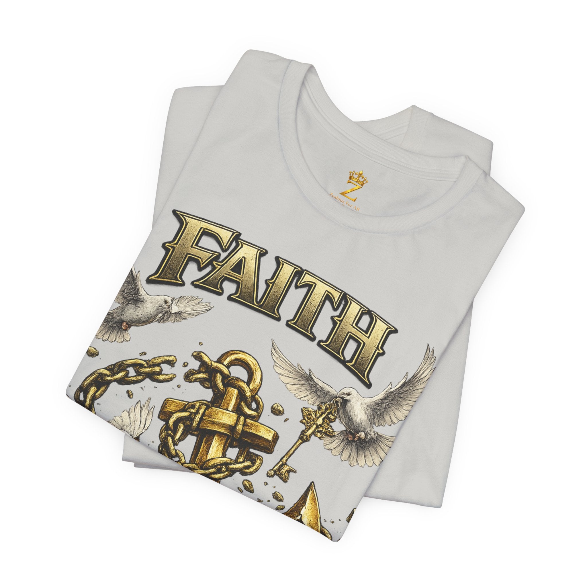 Faith Prevails T‑Shirt (Gold Anchor) Printify
