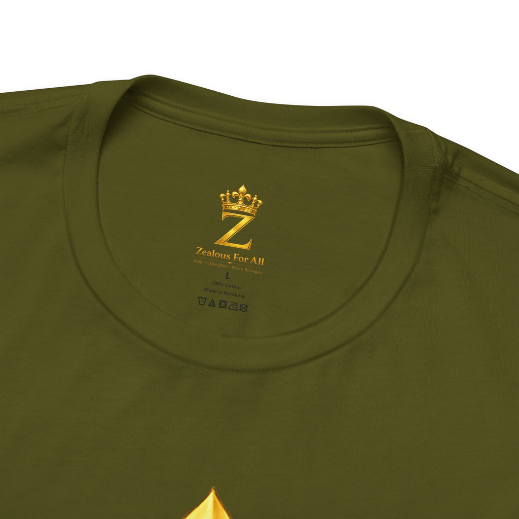 Unisex Zealous For All T-Shirt (Gold Logo) Printify