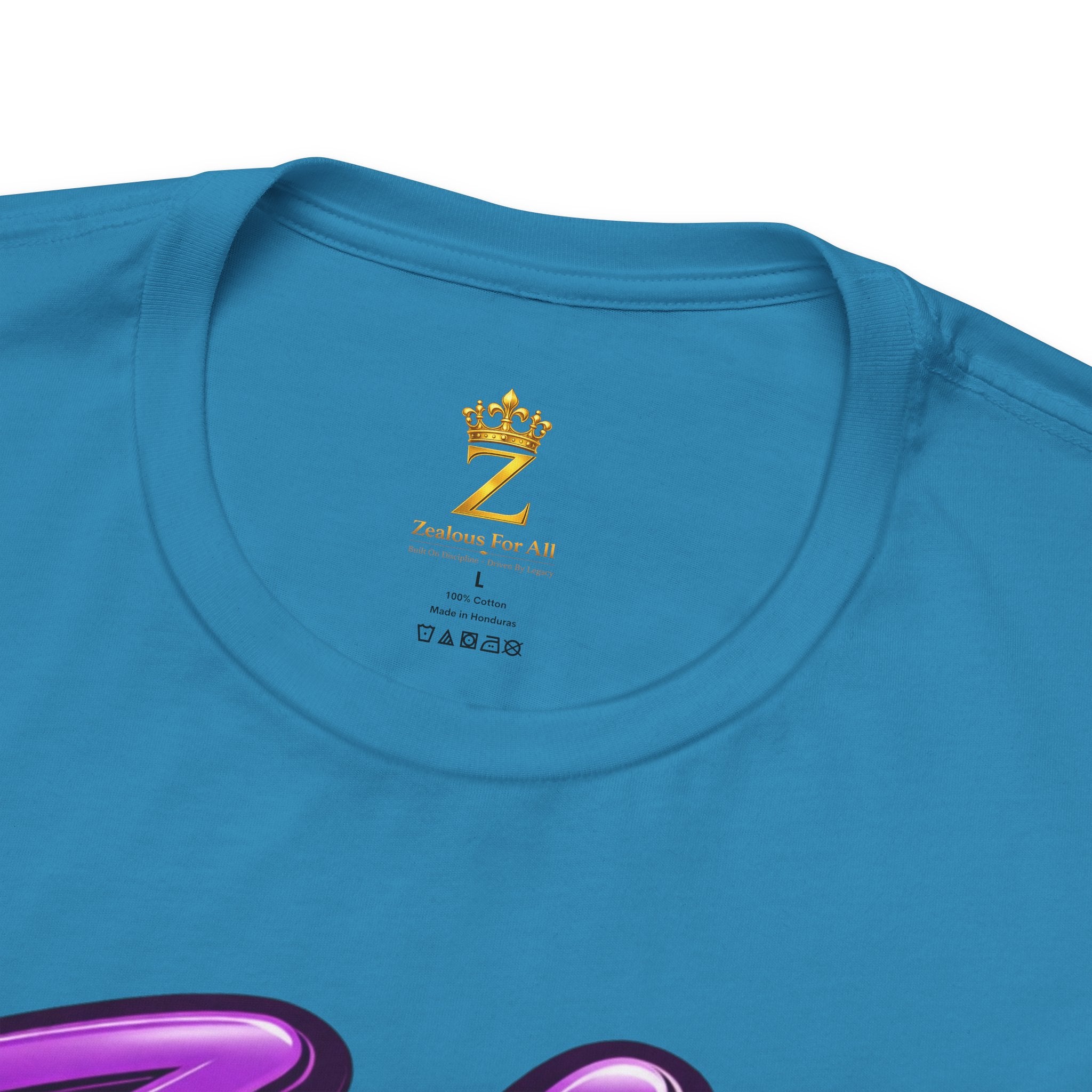 Zealous For All Graphic T-Shirt (Purple Logo) Printify