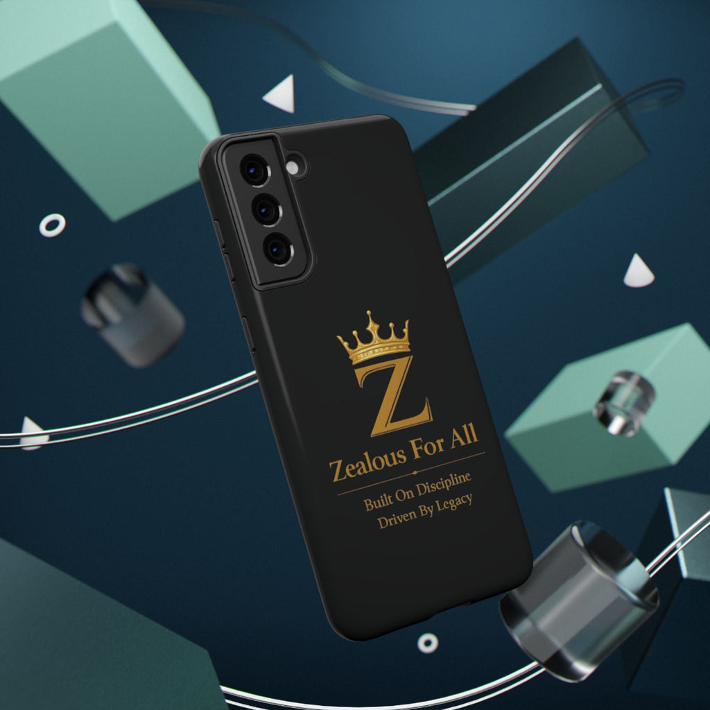 Phone Case — "Zealous For All" Gold Crown Impact-Resistant Case Printify