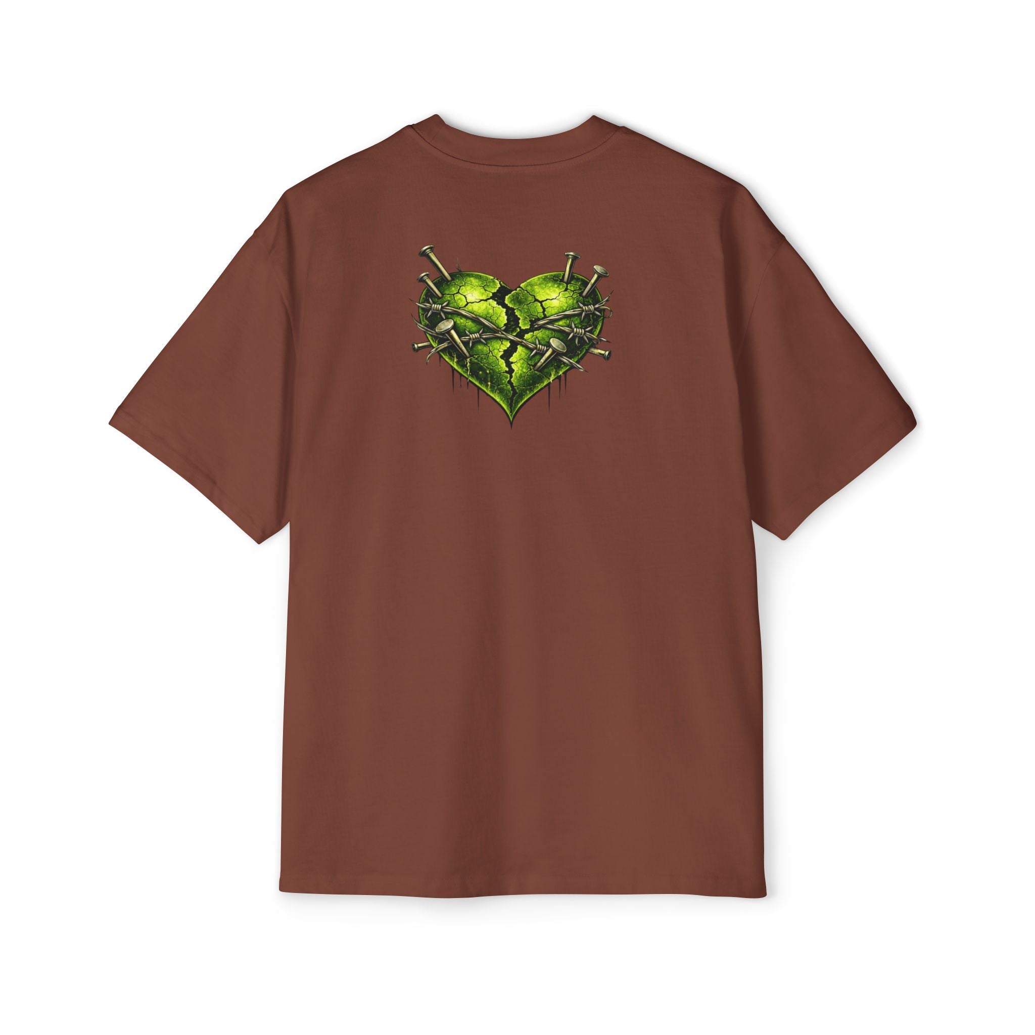 Oversized Discipline Over Emotions Graphic Tee (Green Heart) Printify