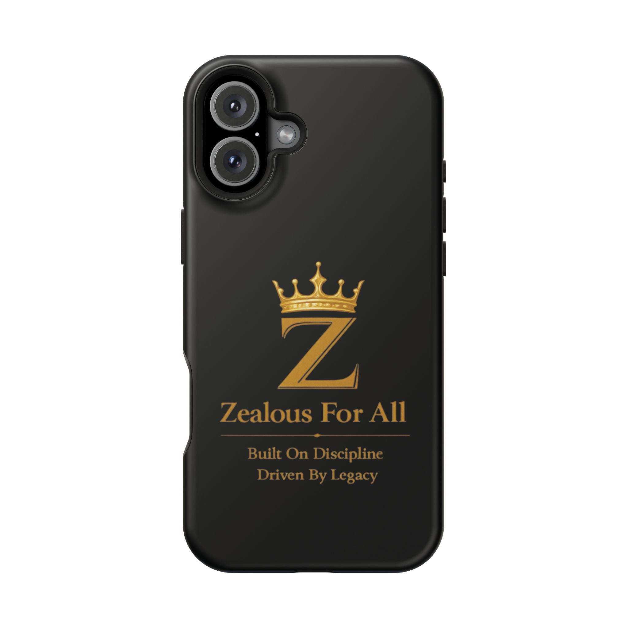 Phone Case — "Zealous For All" Gold Crown Impact-Resistant Case Printify