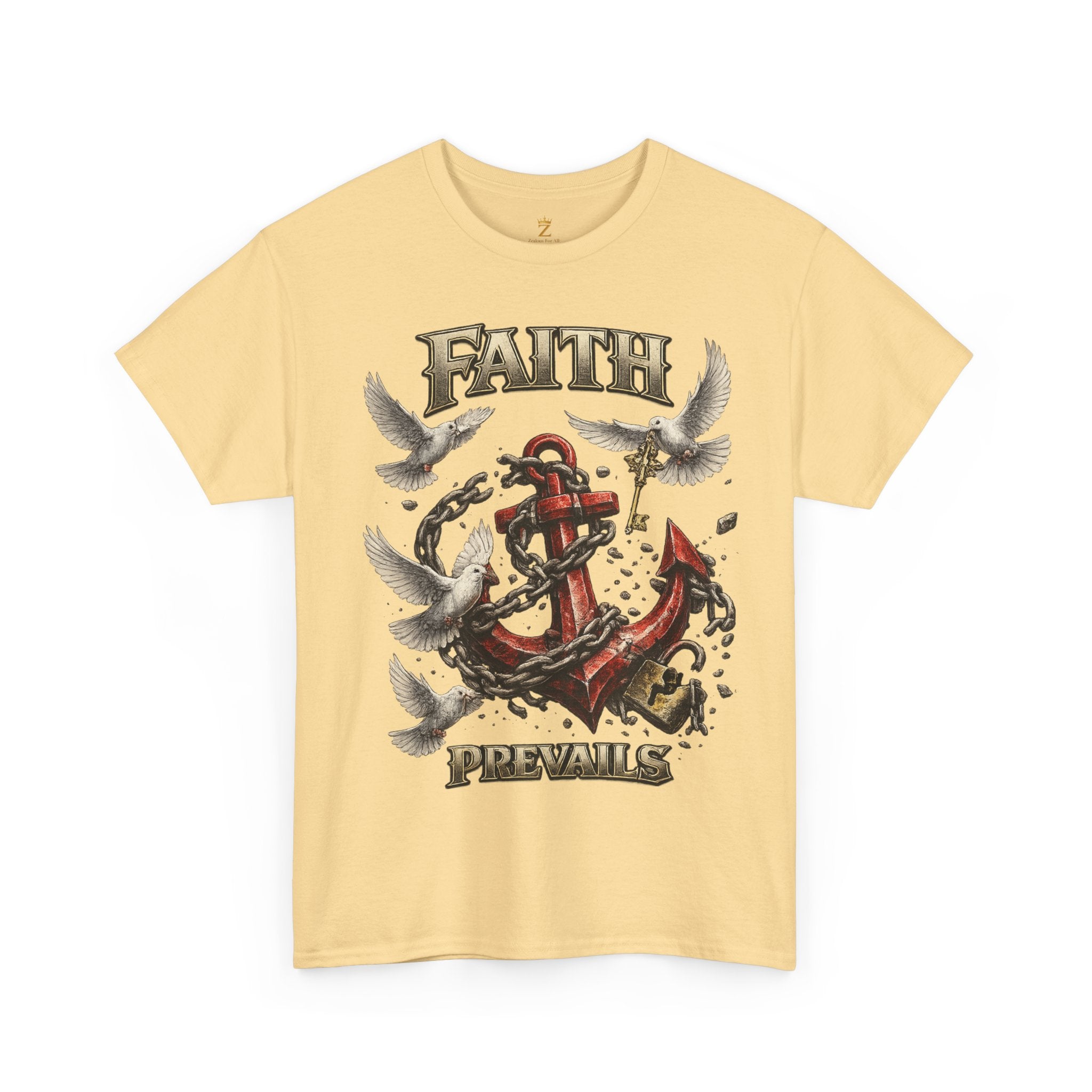 Adult Faith Prevails T‑Shirt (Red Anchor) Printify