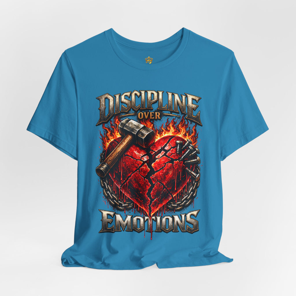Discipline Over Emotions Premium Graphic T-Shirt (Red Heart) Printify
