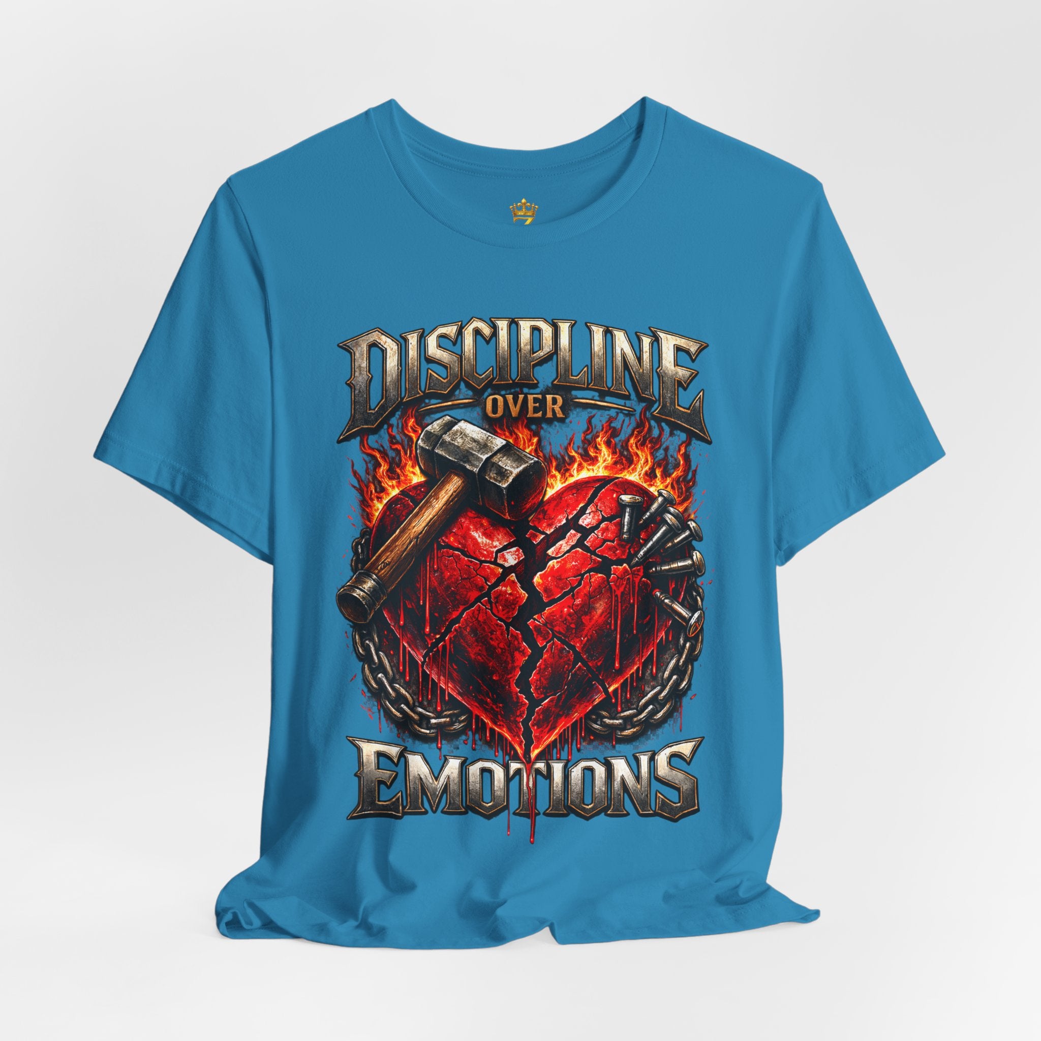 Discipline Over Emotions Premium Graphic T-Shirt (Red Heart) Printify