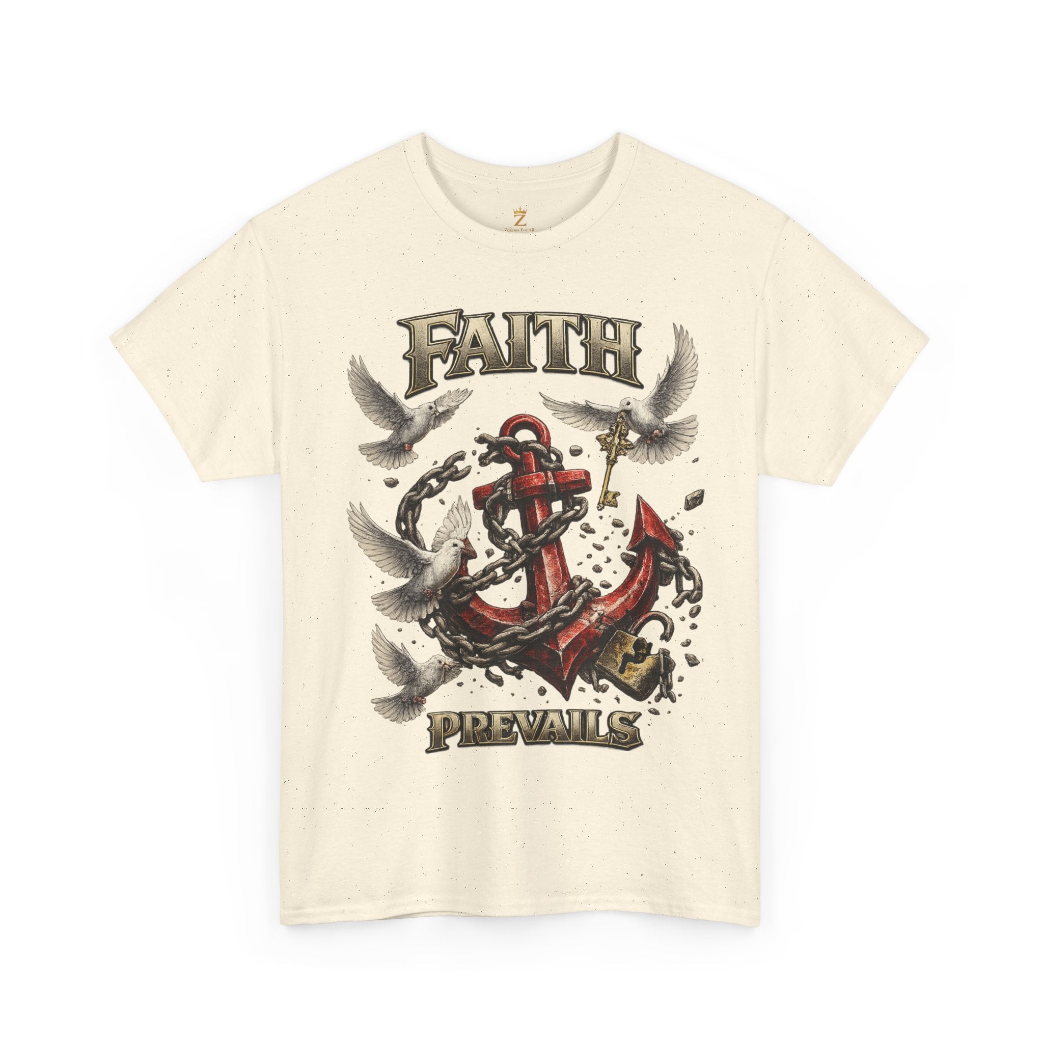 Adult Faith Prevails T‑Shirt (Red Anchor) Printify