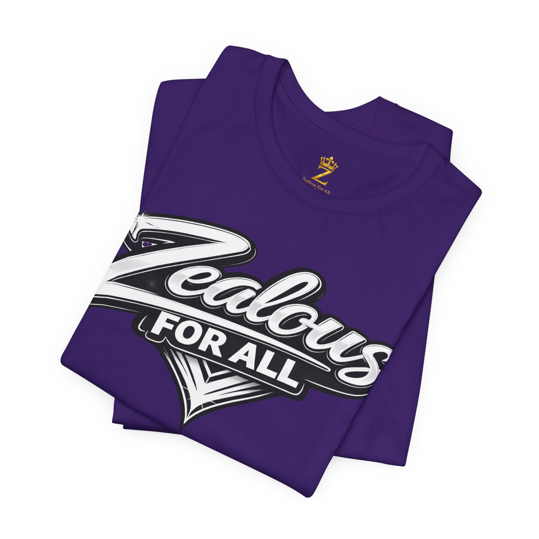 Zealous For All Graphic T-Shirt (White Logo) Printify