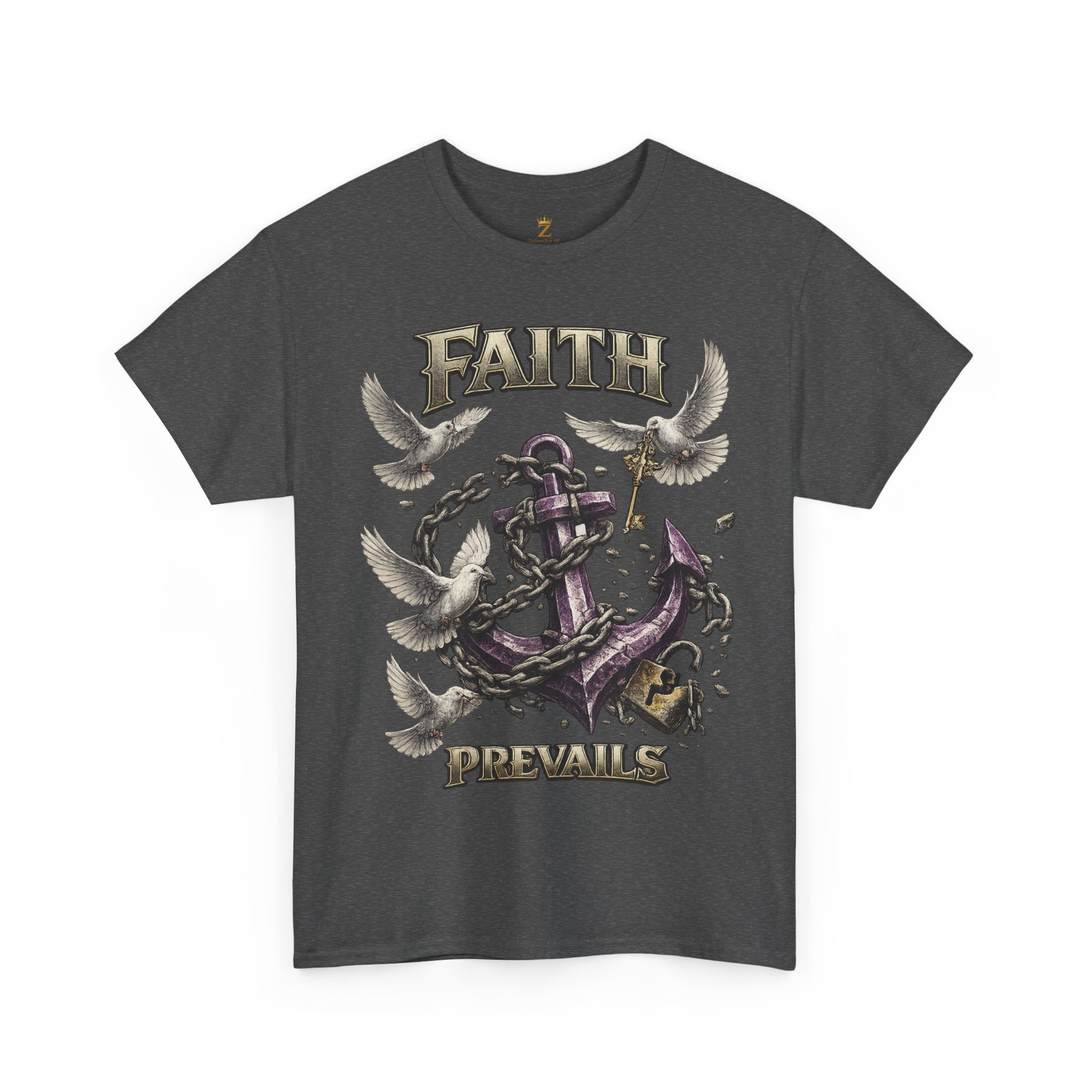 Adult Faith Prevails T‑Shirt (Purple Anchor) Printify