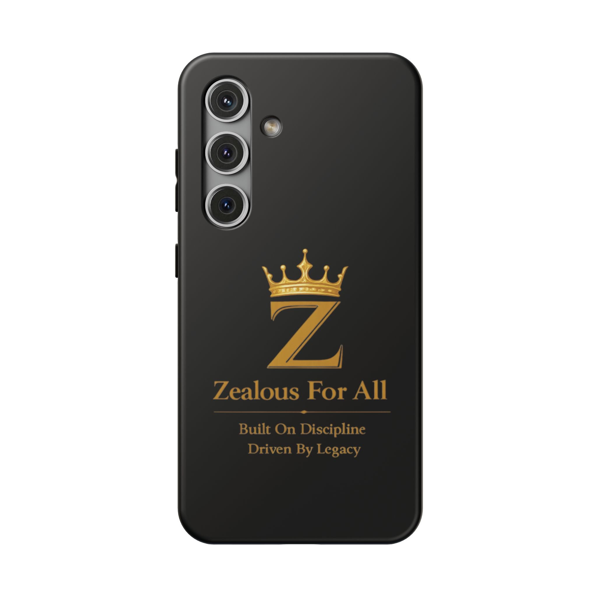 Phone Case — "Zealous For All" Gold Crown Impact-Resistant Case Printify