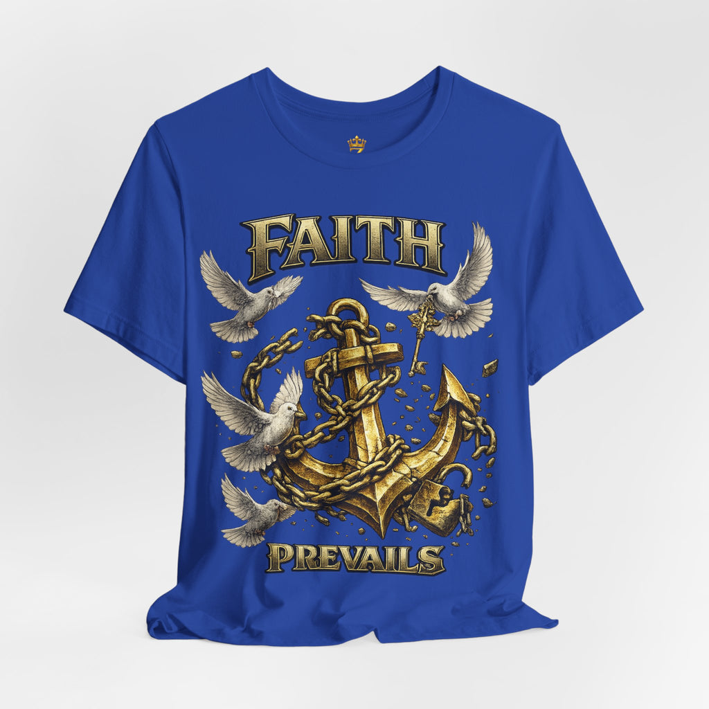 Faith Prevails T‑Shirt (Gold Anchor) Printify