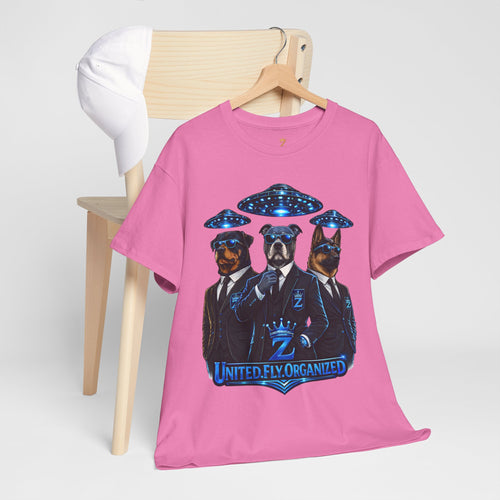 Adult "United. Fly. Organized." Graphic Tee (Blue) Printify