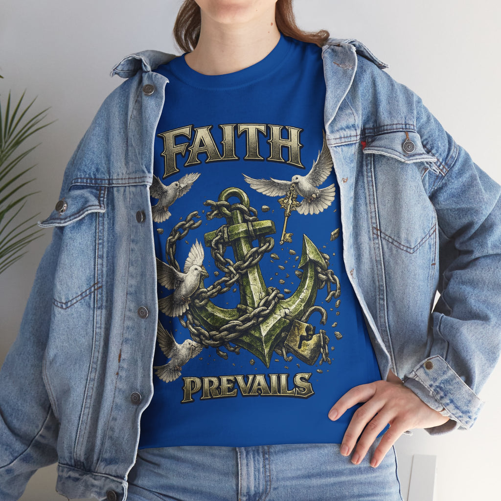 Adult Faith Prevails Anchor T-Shirt (Green Anchor) Printify