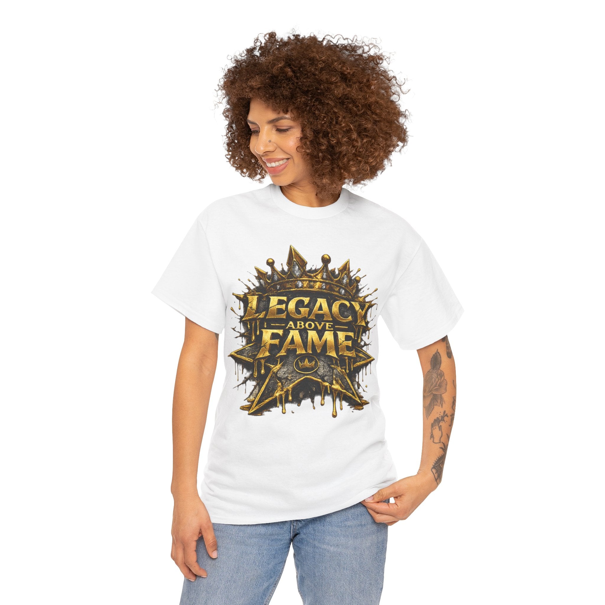Adult Legacy Above Fame Graphic T-Shirt (Gold Drip) - Zealous For All