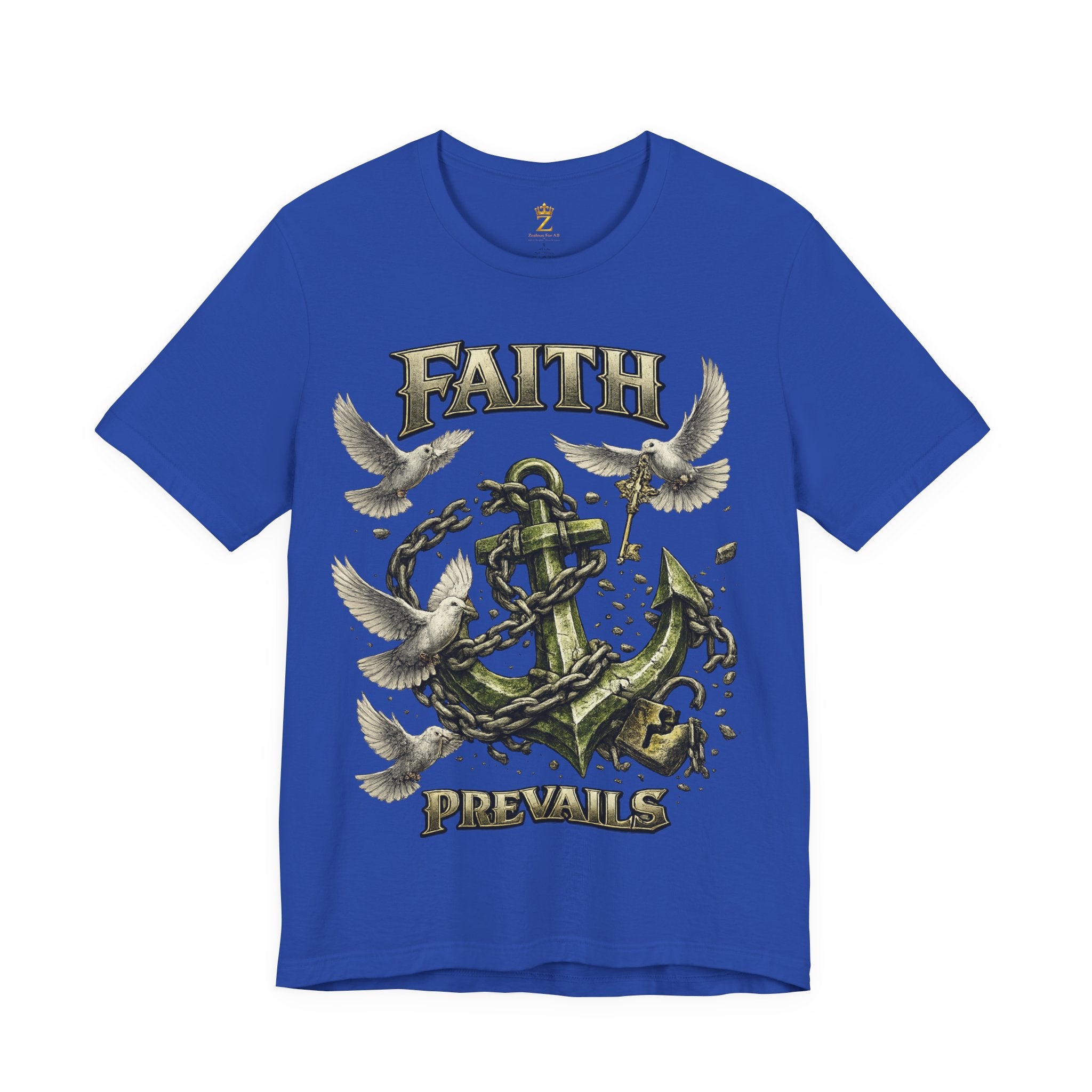 Faith Prevails T‑Shirt (Green Anchor) Printify