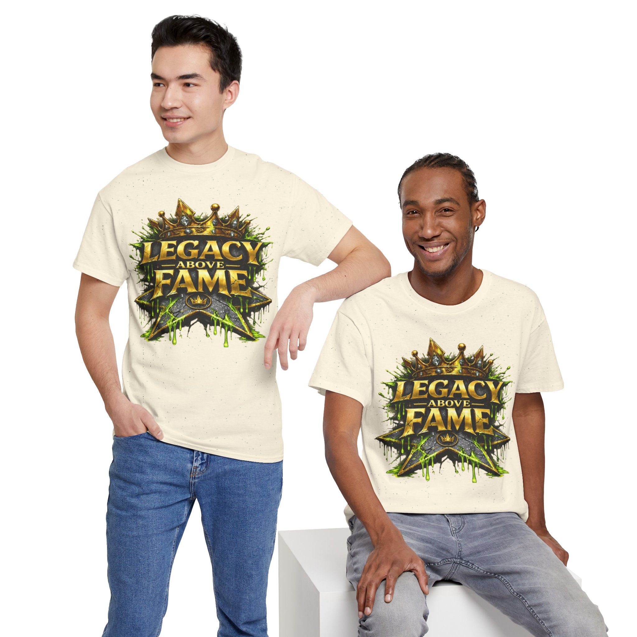 Adult Legacy Above Fame Graphic T-Shirt (Lime Green Drip) - Zealous For All