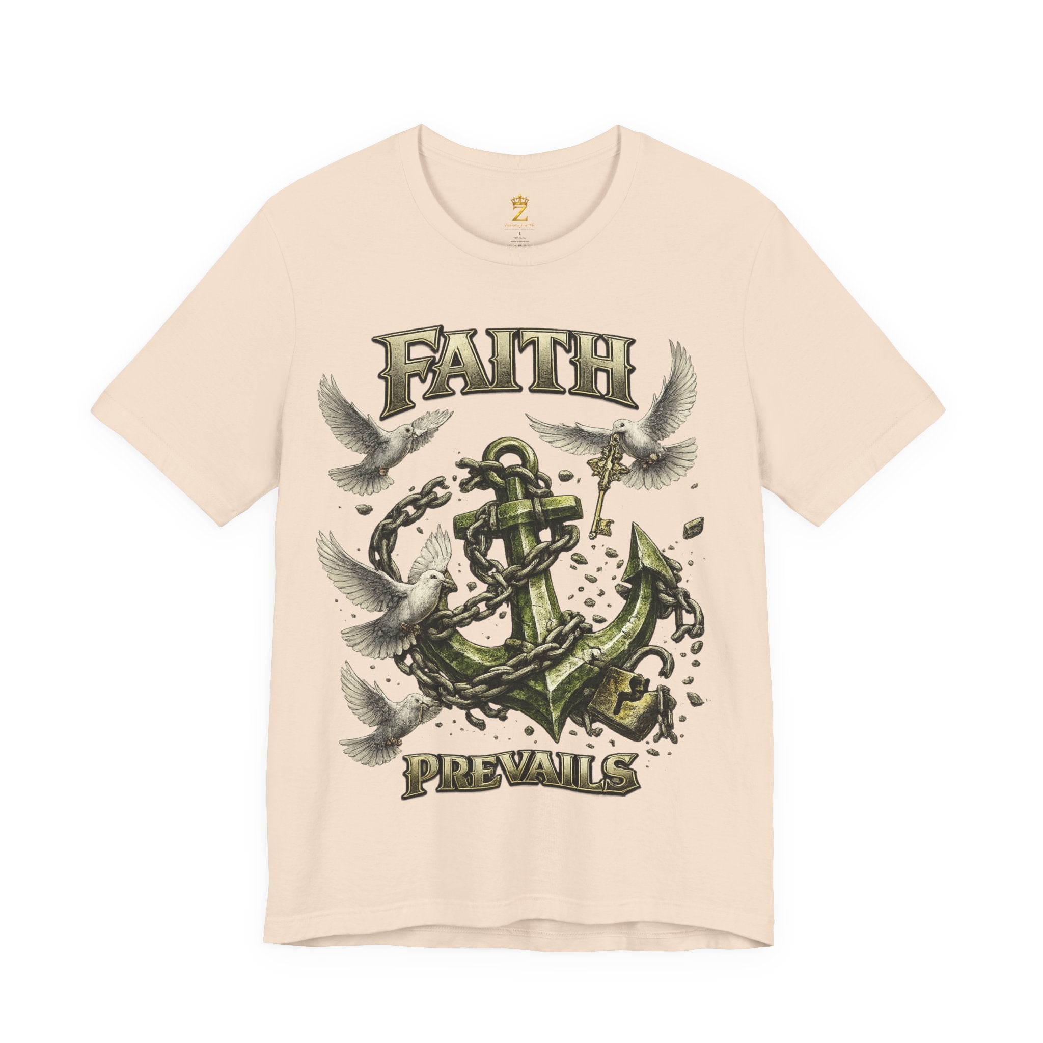 Faith Prevails T‑Shirt (Green Anchor) Printify