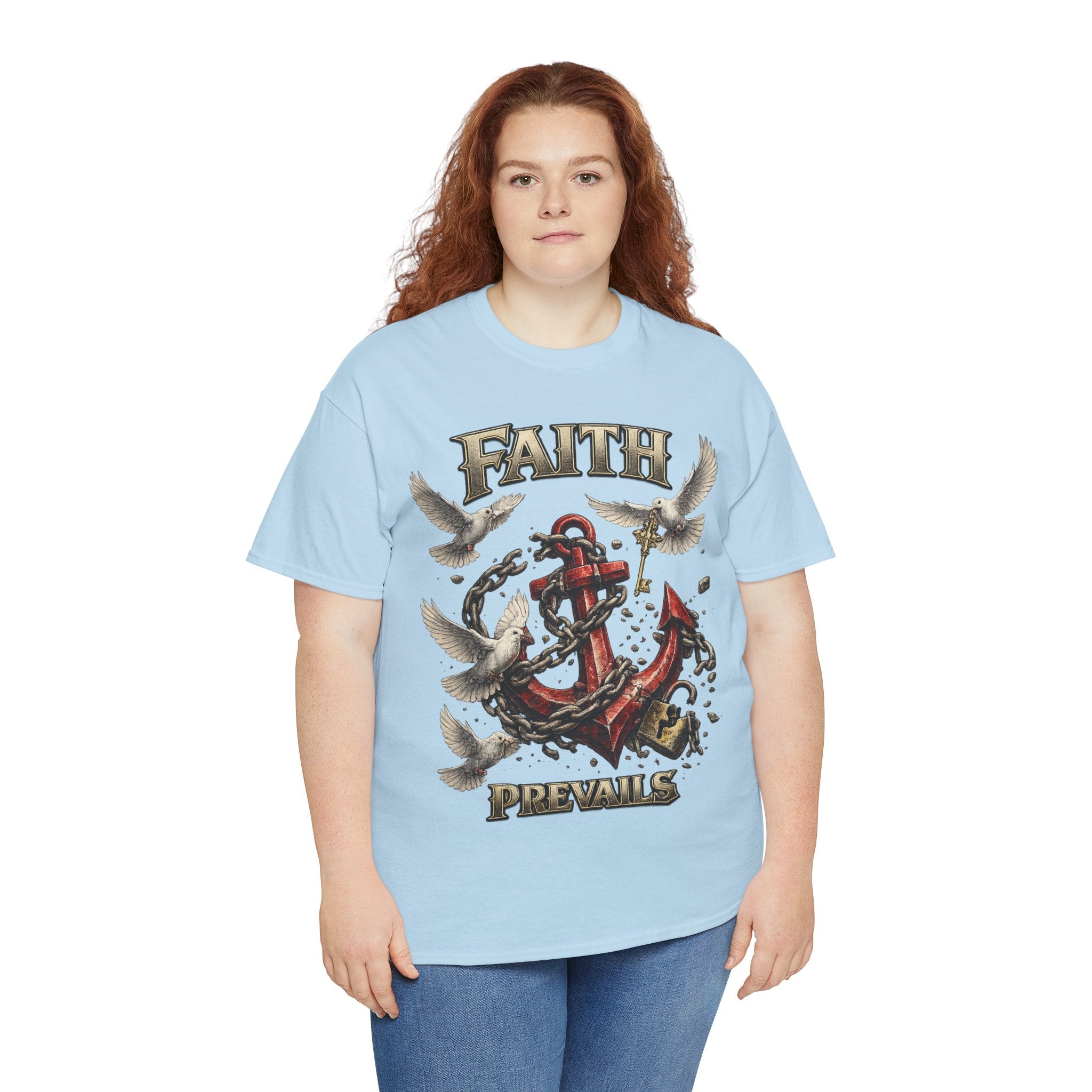 Adult Faith Prevails T‑Shirt (Red Anchor) Printify