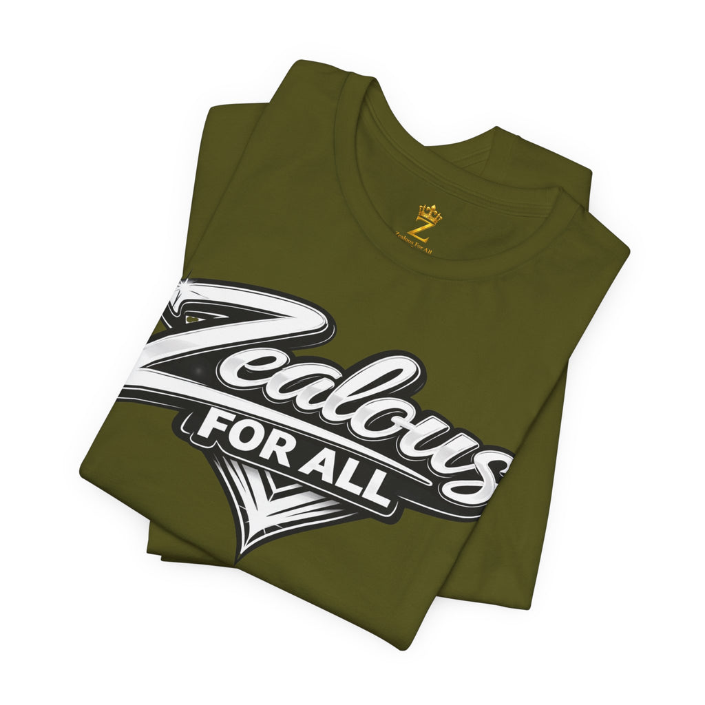 Zealous For All Graphic T-Shirt (White Logo) Printify