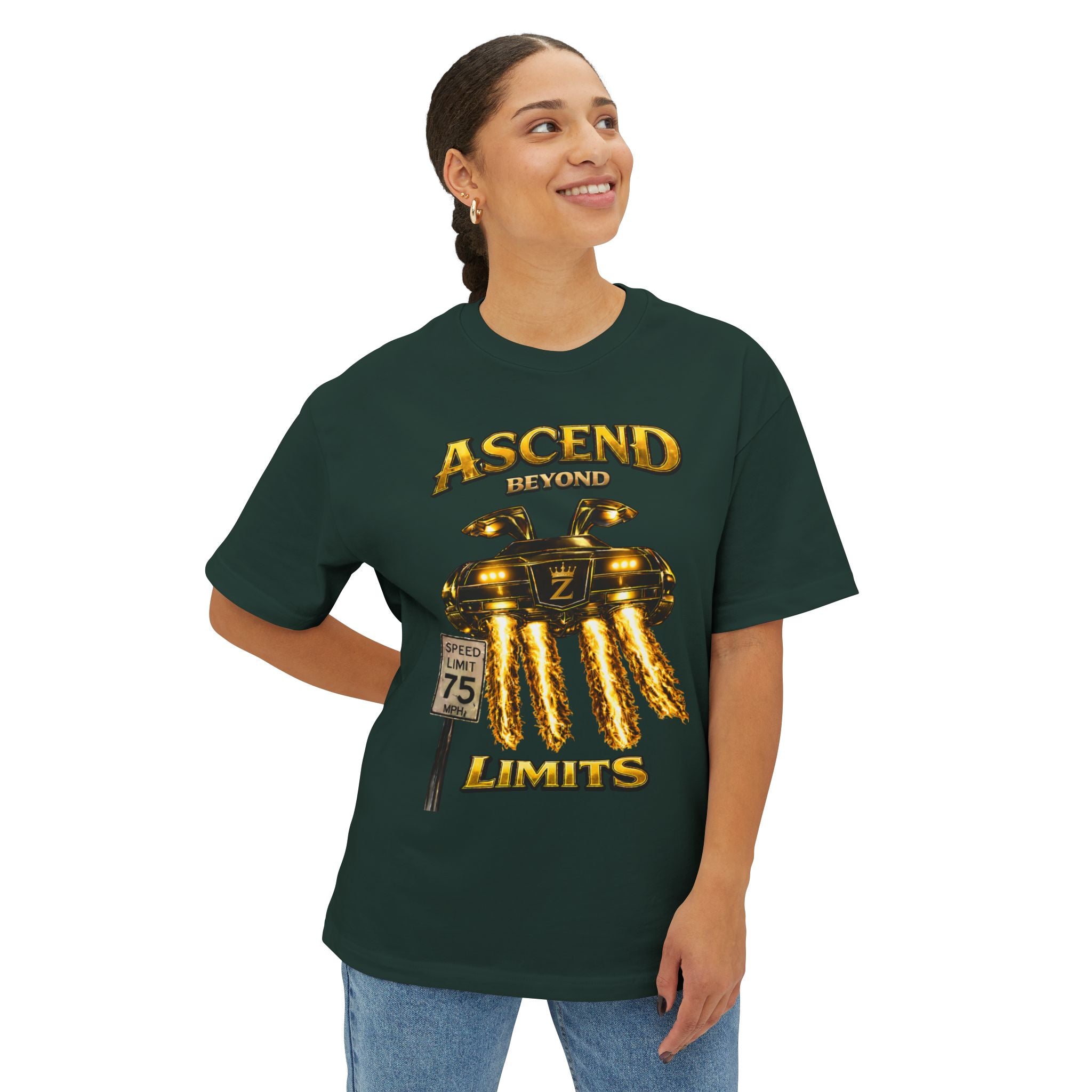 COMING SOON... Adult *Oversized* Ascend Beyond Limits Graphic Tee (Gold) Printify