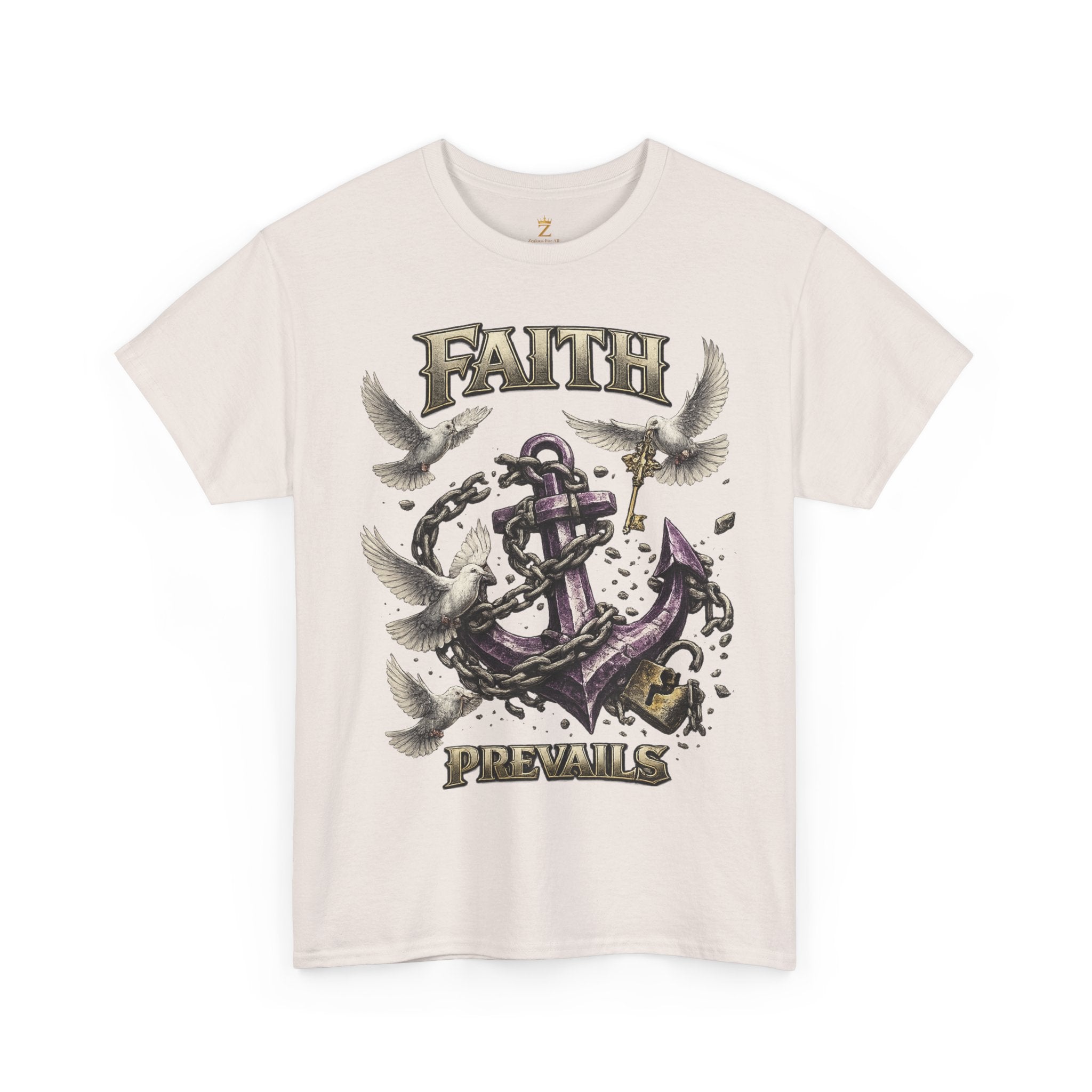 Adult Faith Prevails T‑Shirt (Purple Anchor) Printify