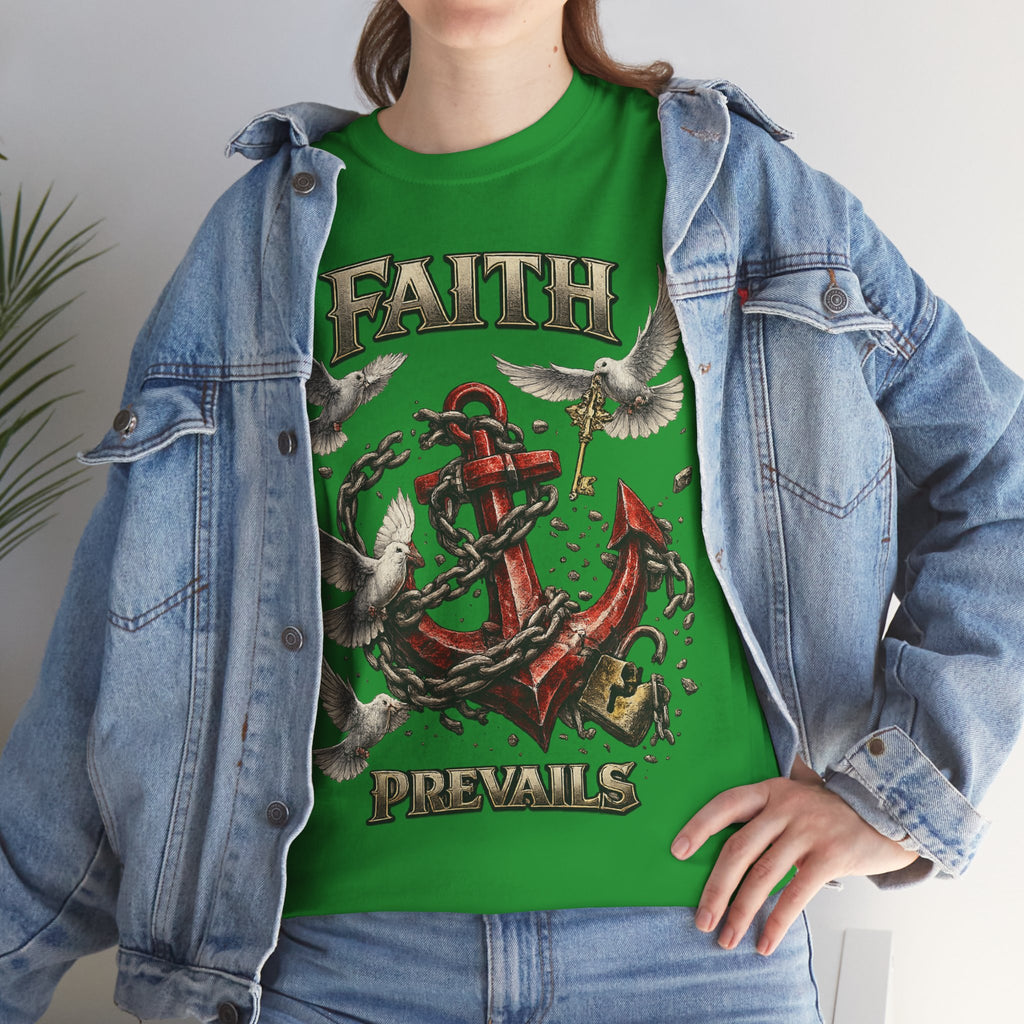Adult Faith Prevails T‑Shirt (Red Anchor) Printify