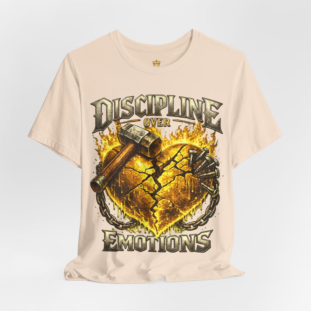Discipline Over Emotions Premium Graphic T-Shirt (Gold Heart) Printify