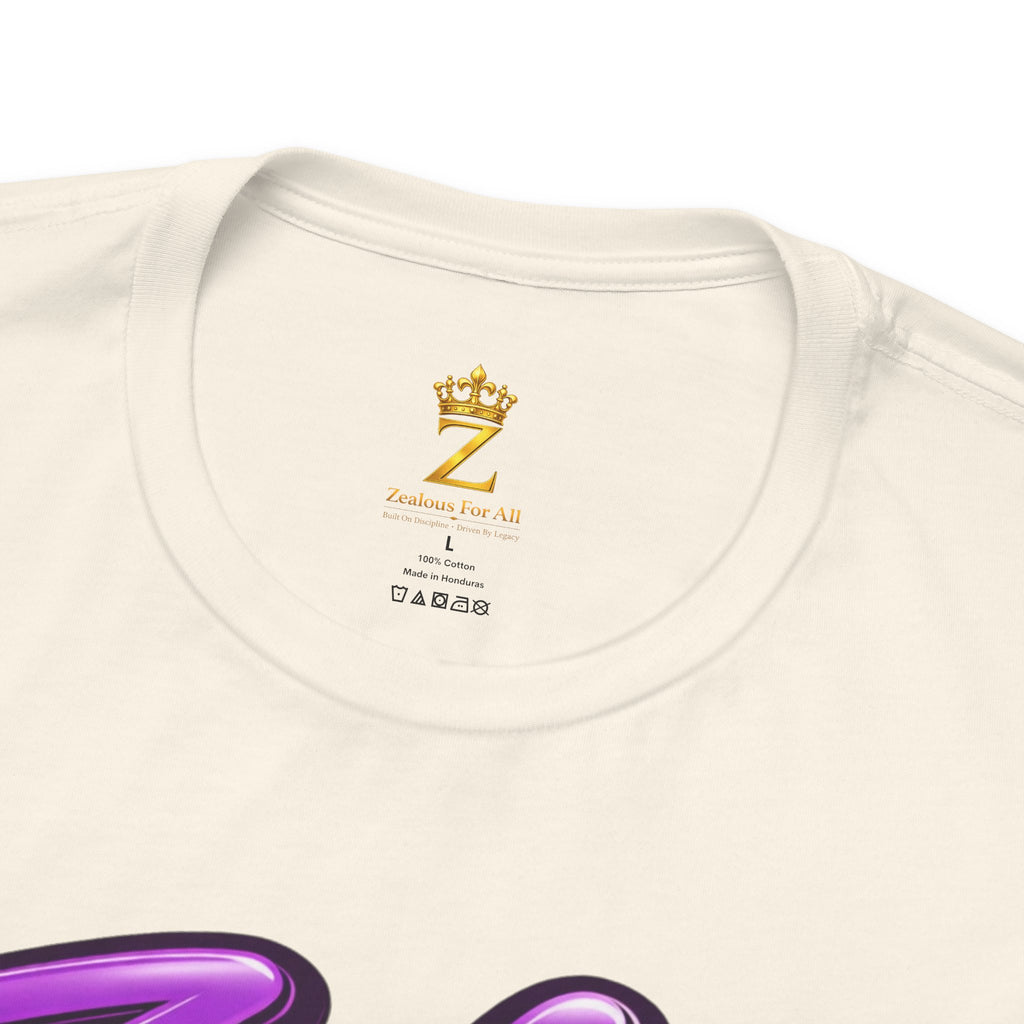 Zealous For All Graphic T-Shirt (Purple Logo) Printify