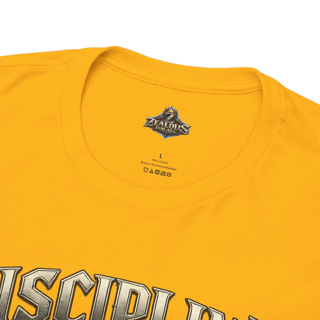 Discipline Over Emotions Graphic T-Shirt (Blue Heart) Printify