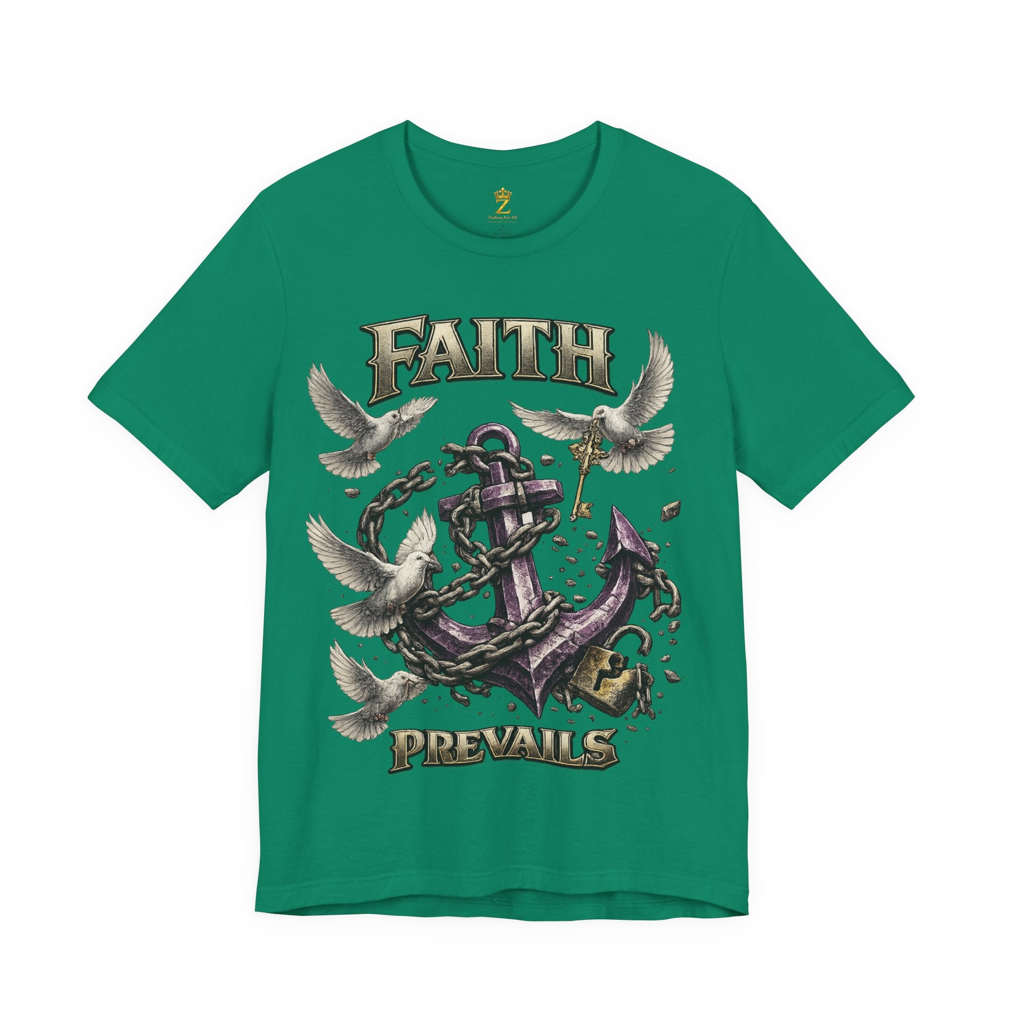 Faith Prevails T‑Shirt (Purple Anchor) Printify
