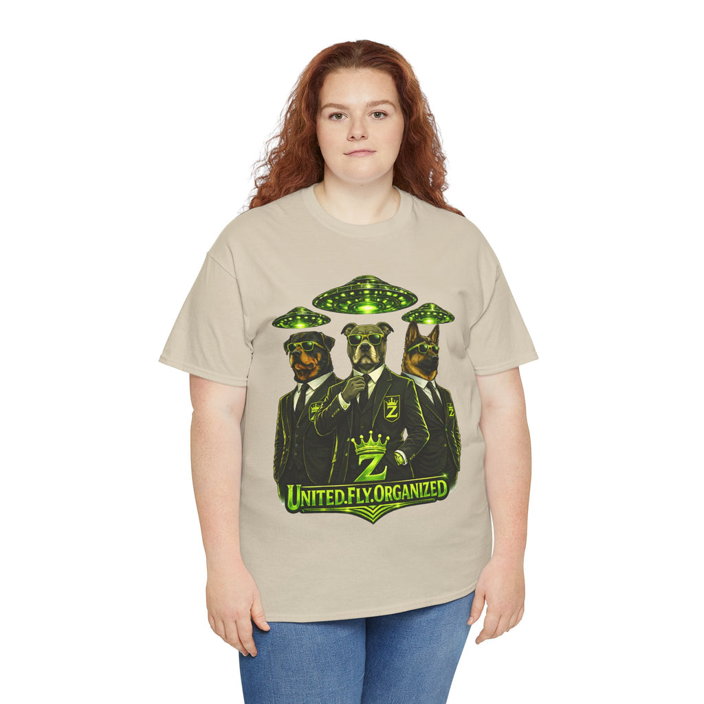 Adult "United. Fly. Organized." Graphic Tee (Lime Green) Printify
